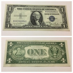 1935 vnc certificate narrow dollar bill washington silver vintage