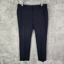 Womens Black Ann Taylor LOFT Dress Pants Straight Slim Mid Rise Career Size 8