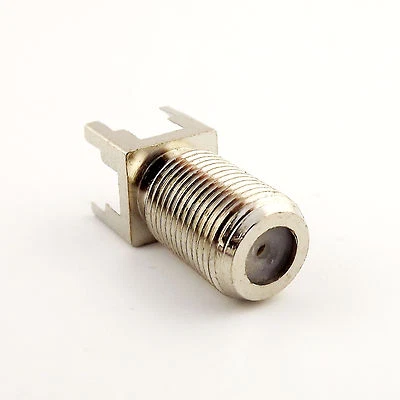 1x F Type Female PC Board PCB Mount Straight RF coaxial TV PAL Antenna Connector
