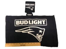 Bud Light NFL New England Patriots Bar Towel & Beer Koozie NEW - SHIPS FREE