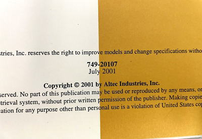 Altec A Class Elevator A72-TE88 A77-TE93 Parts & Maintenance