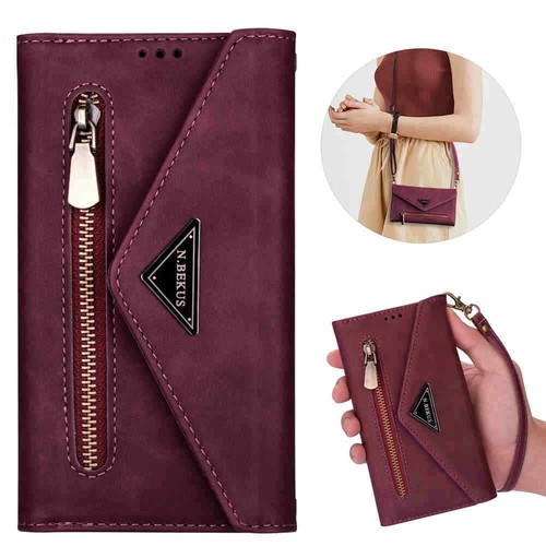For iPhone 13 12 11 XS XR 6s 7 8 Plus Zipper Wallet Card Slot Leather Case Cover - Picture 33 of 43