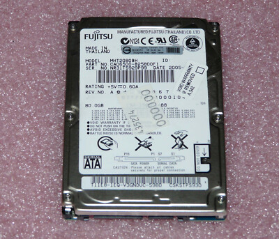 80GB Fujitsu MHT2080BH 5400rpm Hard Drive Disk Festplatte SATA HDD