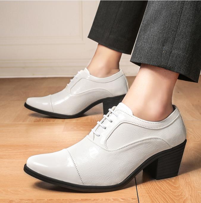 Men\'s Casual Formal Cuban Heel Shoes Pointy Toe Party Business Lace Up Sz 11.5 British Men main image 3