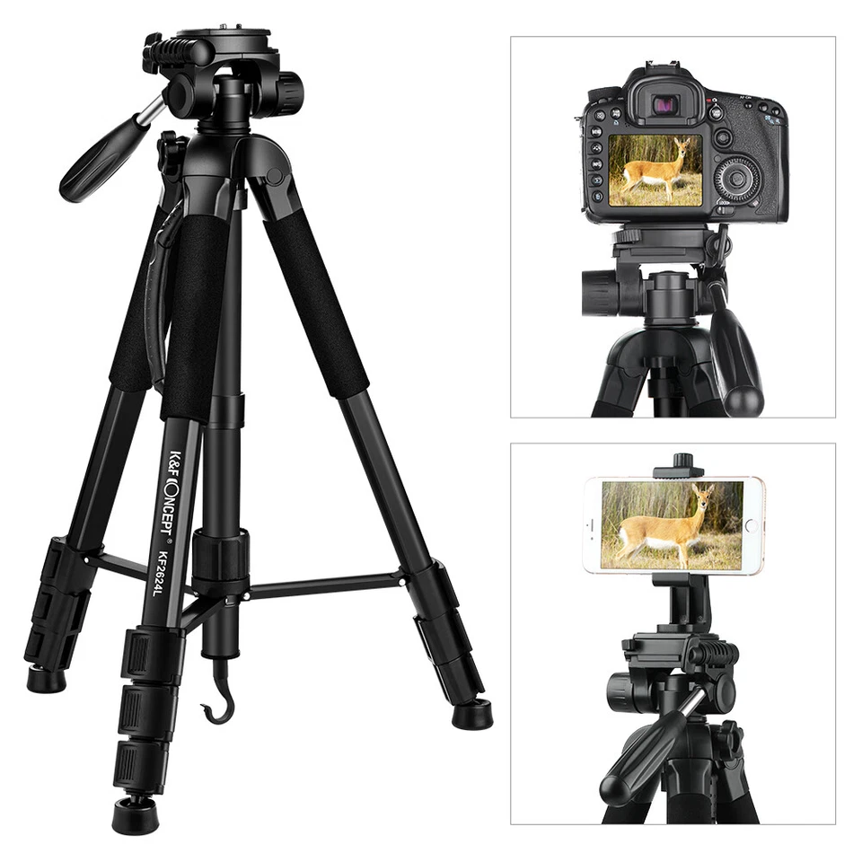 K&F Concept Camera /Phone Tripod 20"-70" Portable Aluminum Monopod 360° Pan Head - Image 2 of 4