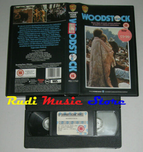 VHS WOODSTOCK THREE DAYS OF MUSIC PEACE LOVE WARNER 1989  no dvd cd lp mc(VM9) - Foto 1 di 1