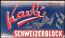 Vintage Kavli's Hard quality is cut into slices Swiss Block Cheese 4.25"W Label