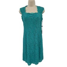 Adrianna Papell Jade Green Cap Sleeve Lace Cocktail Party Date Mini Dress 6
