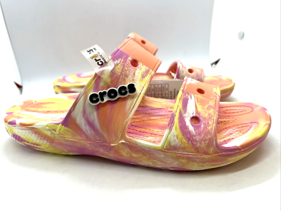 Crocs Classic Papaya Marble Multi Color Slide Sandal Size 12 Orange CROCS | Shoes | Crocs Classic Papaya Marble Multi Color  main image 3