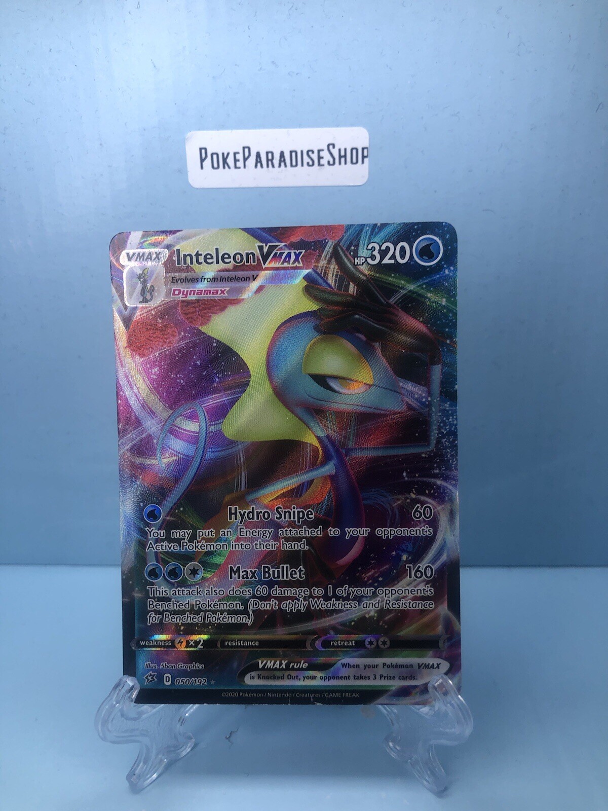 Inteleon VMAX 50/192 - Ultra Rare Holo - Rebel Clash - Pokémon TCG 2020
