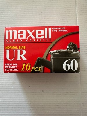 NEW SEALED MAXWELL AUDIO CASSETTE- BLANK MEDIA 60 MINUTES 10 PACK PER BOX