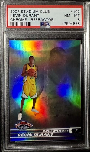Kevin Durant [Chrome Refractor] #102 2007 Stadium Club card