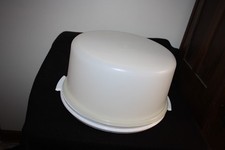 TUPPERWARE Large 12" Large Cake Pie Taker Carrier 1256, 1257 Gray Speckled