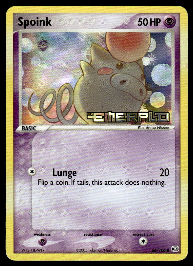Pokemon TCG Emerald #66/106 Spoink Reverse Holo NM