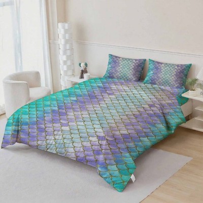 3D Colorful Scales Quilt Cover Set Bedding Sets Pillowcases