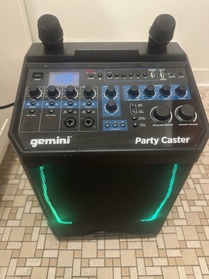 Gemini Party Caster Karaoke System With Dual Handheld Wireless Microphones
