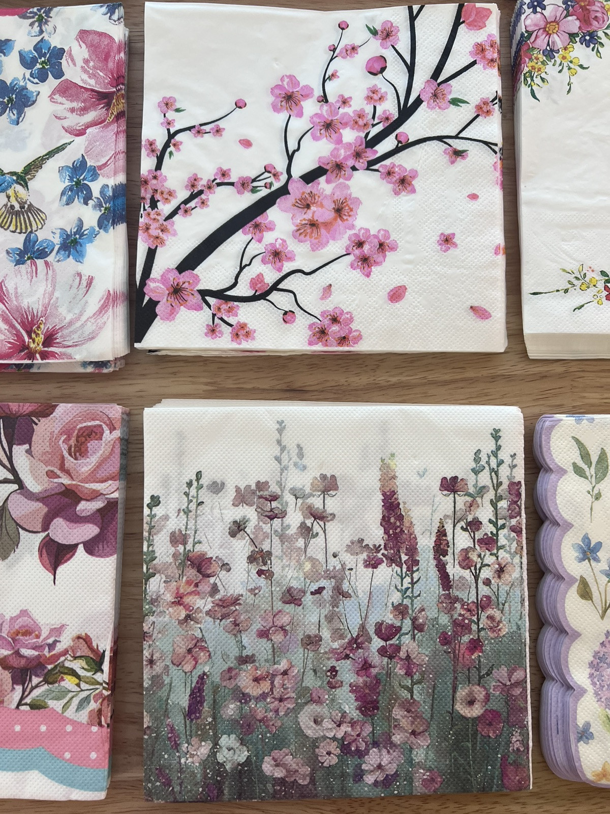 Flower Paper Napkins For Decoupage Crafting LOT Of 20 Flowers Printed