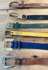 VTG 80  s Women's Belt Lot 6 DRESS CASUAL BELTS 4 Skinny 1/2  2 Med 3/4  1 SASSON