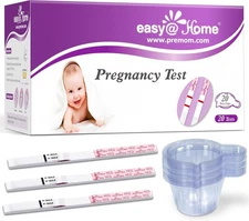 Easy@Home 20 Pregnancy Test Strips + 20 Cups | Early Detection HCG Kit