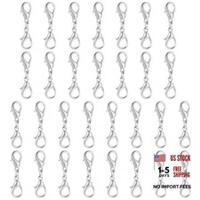 30 PCS Double Lobster Claw Clasp Necklace Connector Bracelet Clasps and