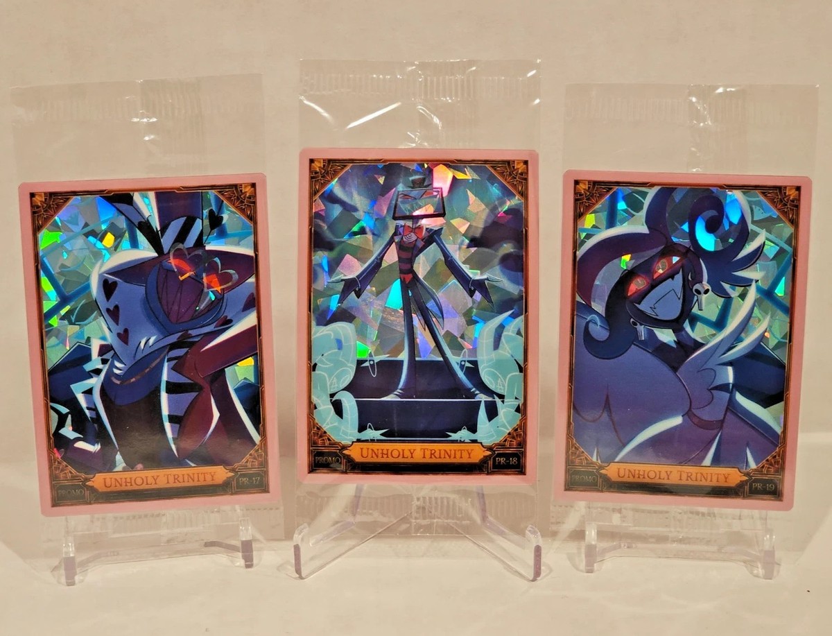 Hazbin Hotel Promo Cards Foil AND Cracked Ice Unholy Trinity PR-17