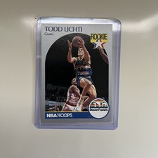 Todd Lichti Rookie 1990-91 NBA Hoops #96 Denver Nuggets Basketball Card. rookie card picture