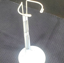 Doll Stand Strong White 4 x 9-11 in Vinyl Wire Adjust To Fit 14 - 16 in Dolls VG