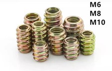M6 M8 M10 Steel Furniture Bolt Headless Screws Nut Threaded Wood Inserts