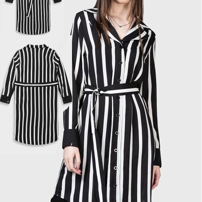 Killstar Women's Black and White Shirt-dresses