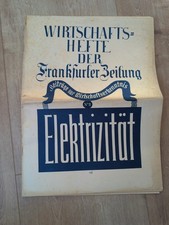 Wirtschaftshefte Der Frankfurter Zeitung Nr 2 Elektrizit&auml;t Von 1927