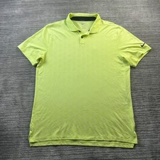 Nike Polo Shirt Mens Large Green Vapor Dri Fit Golf Jacquard