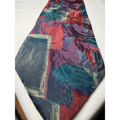 Pertini Abstract Geometric Silk Necktie Mens Tie
