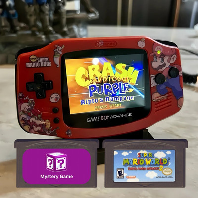 Game Boy Advance GBA Upgraded IPS Screen UV Printed Shell Super Mario