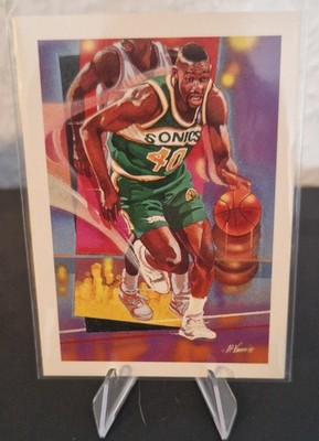 Top Rar SHAWN KEMP NBA CARD HOOPS 1991-92 ILLUSTRATION # 527 SEATTLE SUPERSONICS