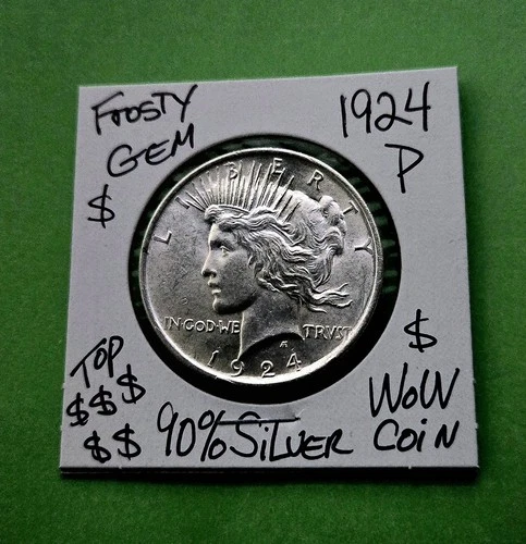 1924 P Peace Silver Dollar CHOICE GEM Brilliant Ultra Rare BU Grade Silver Coin