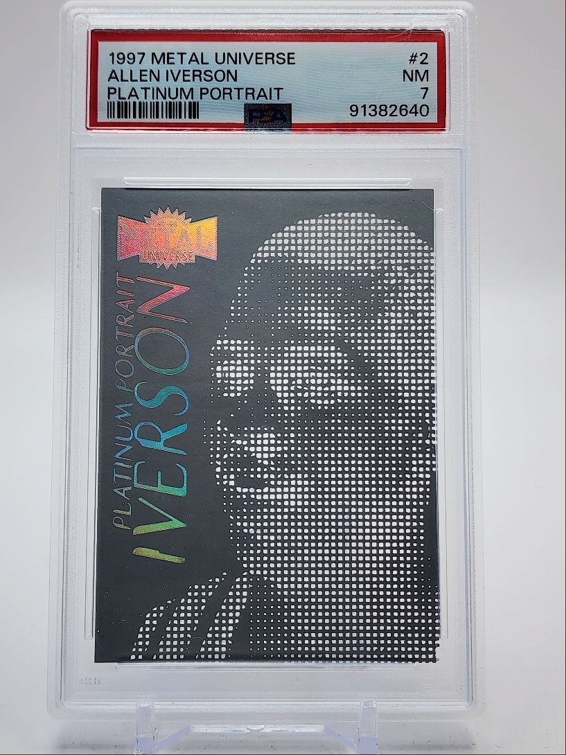 ALLEN IVERSON 1997-98 SKYBOX METAL UNIVERSE PLATINUM PORTRAIT PSA 7 Q5775