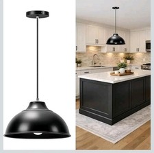 Black Pendant Lights Kitchen Island,Metal Dome Pendant Light Fixtures,Adjustable