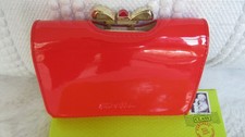 TED BAKER RED PATENT LEATHER SMALL CRYSTAL PURSE