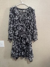 Simply Vera Vera Wang Women’s Long Sleeve Lined Mini Dress Sz Large V Neck