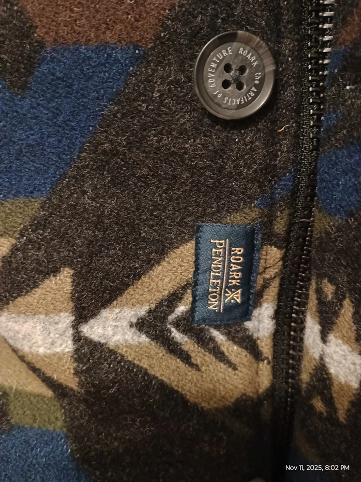 Roark X Pendleton Axeman Wool Blend Aztec Style Lined Jacket Men's Large - NWT - Image 4 of 4