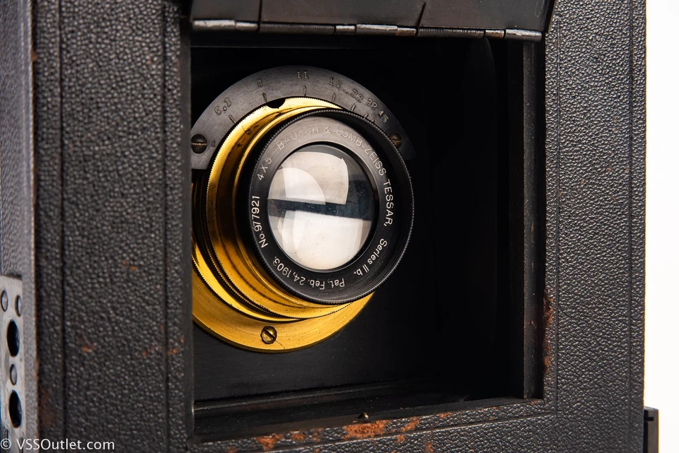 Graflex Auto 4x5 Large Format Camera Accordion Hood 1st Version w Lens V27 - Image 3 of 4