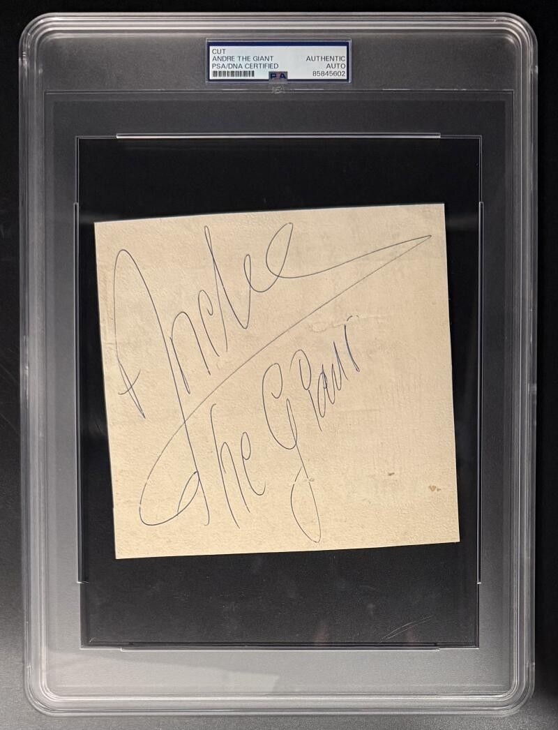 Andre The Giant Signed Autograph Original Full Signature PSA/DNA COA Slab Cut