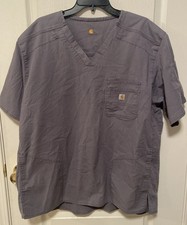 Carhartt Unisex Gray Pullover Lot of 2 T-Shirt Scrubs Top Size 2X