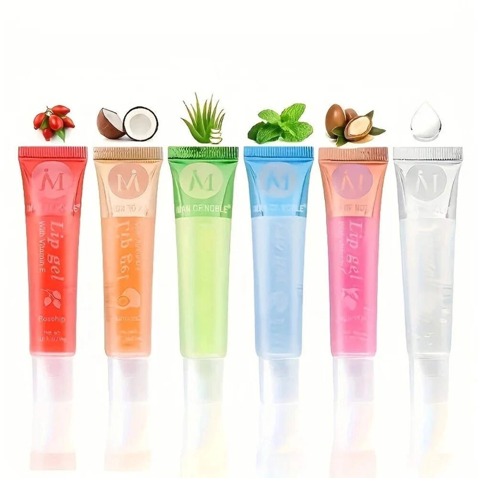 6Pcs/Set, Moisturizing Clear Lip Gloss, Rosehip, Argan, Peppermintaloe, Coconut - Image 4 of 4