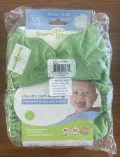 Bum Genius 4.0 Stay Dry Cloth Diaper NEW OLD STOCK Pocket Style GREEN One Size