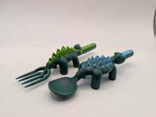 Constructive Eating Set of 2 Dino Eating Utensils for Kids and Toddlers