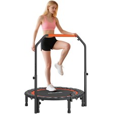 102 cm Fitness-Trampolin Faltbares Mini-Trampolin mit Haltegriff, LCD-Monitor