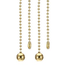 2 Pcs 1M Ceiling Fan Light Beaded Pull Chain with Ball Pendant Gold Tone