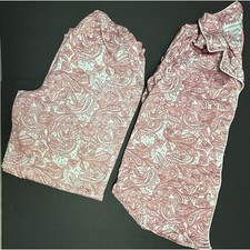 Miss Elaine 2 Piece Pajama Set Pink Paisley Size Small Soft And Light Weight