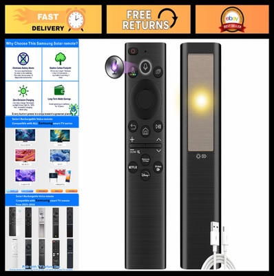 Universal Rechargeable Solar TV Remote Control, Fast Charging, Voice & Bluetooth